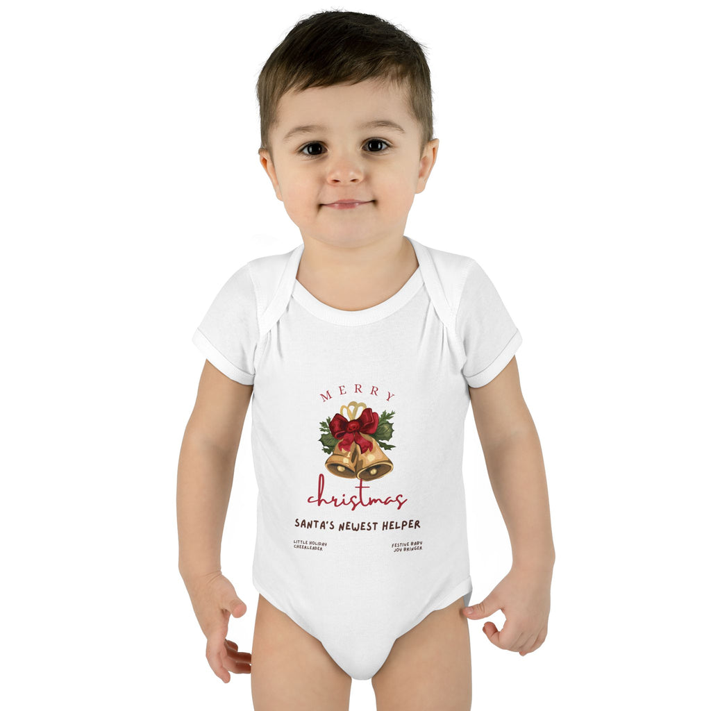 Merry Christmas Bells Santa's Little Helper Infant Bodysuit