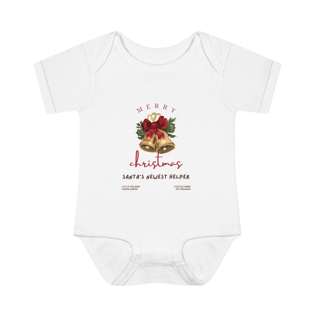 Merry Christmas Bells Santa's Little Helper Infant Bodysuit