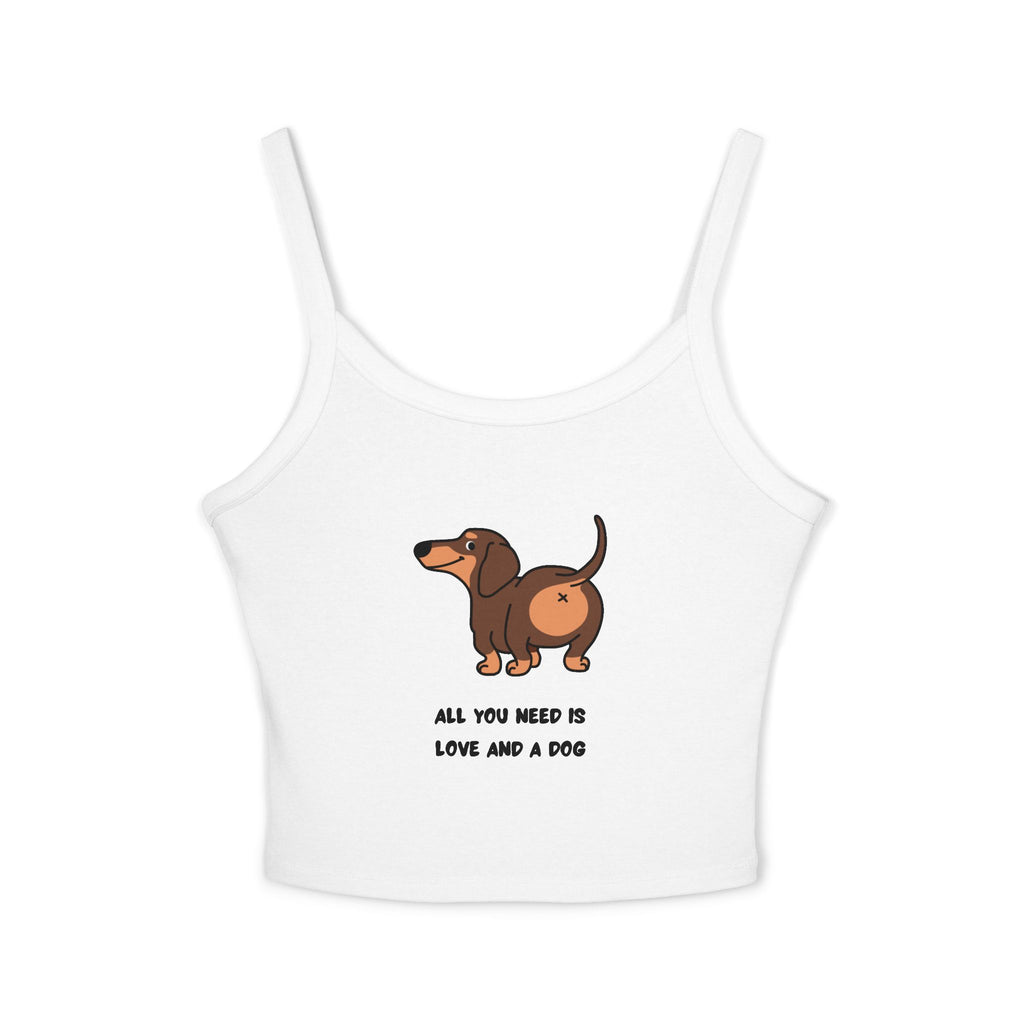 Dachshund Love Crop Tank — "All You Need Is Love and a Dog"