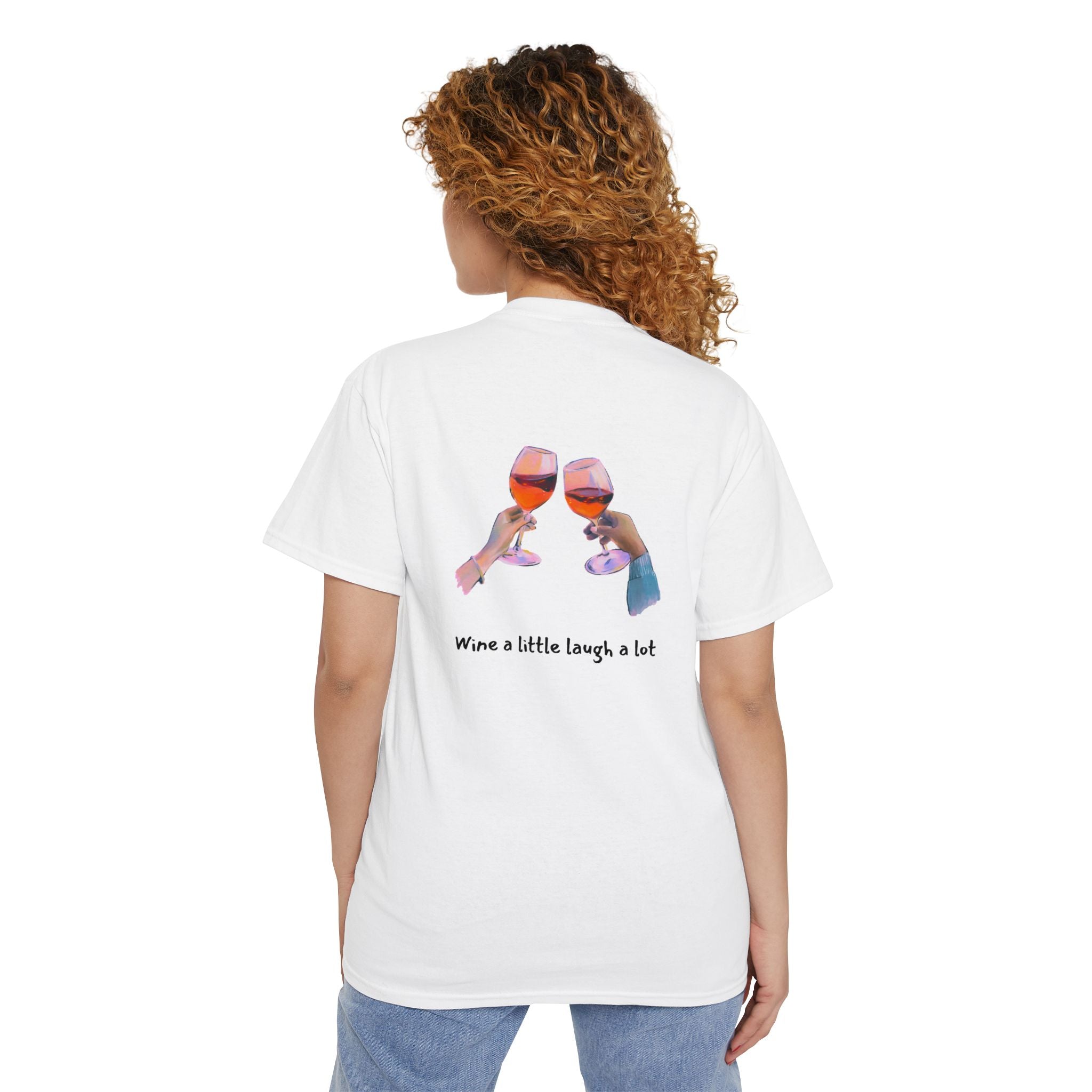 Women’s Pocket Tee — Watercolor Girl Wine Casual Cotton Shirt