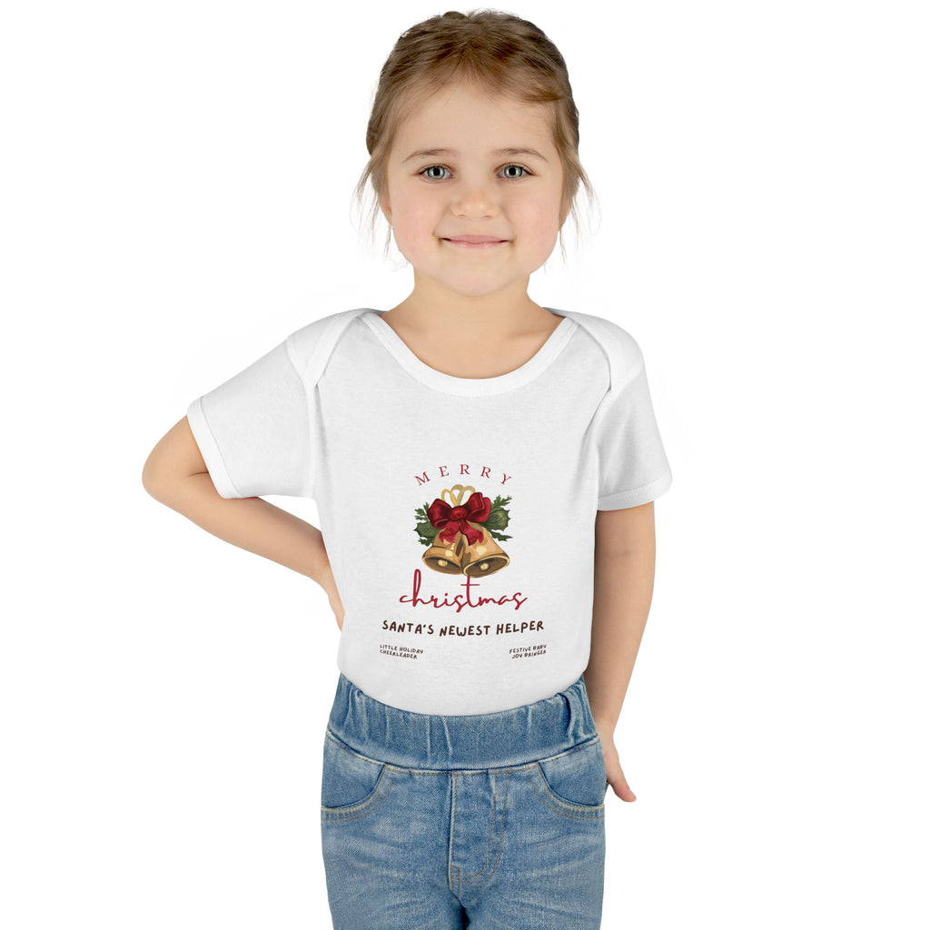 Merry Christmas Bells Santa's Little Helper Infant Bodysuit